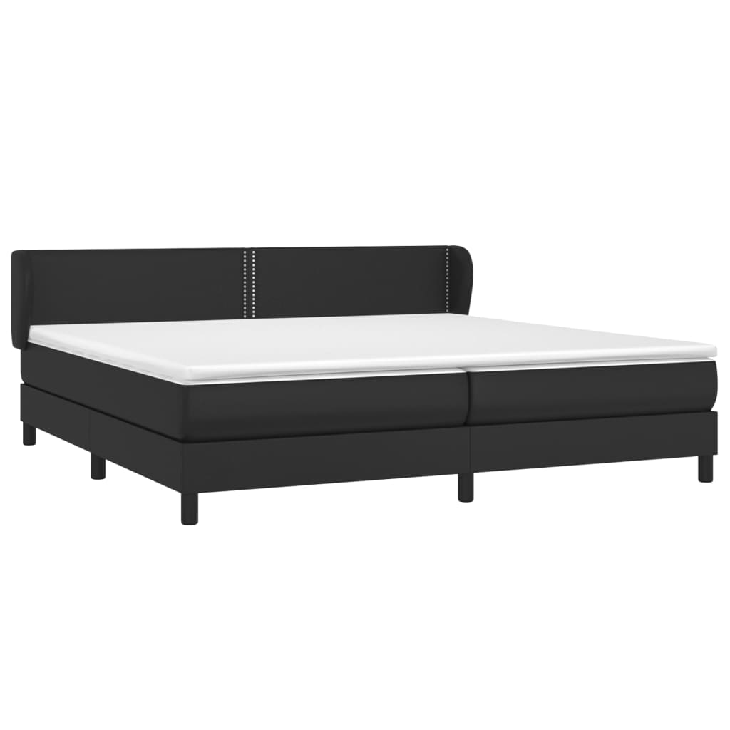 Krevet s oprugama i madracem crni 200x200 cm od umjetne kože