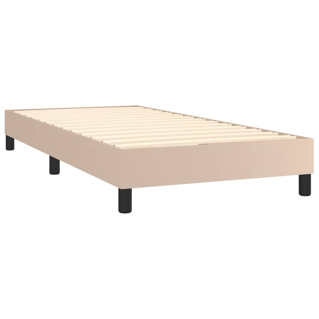 Krevet s oprugama i madrac cappuccino 100x200cm od umjetne kože