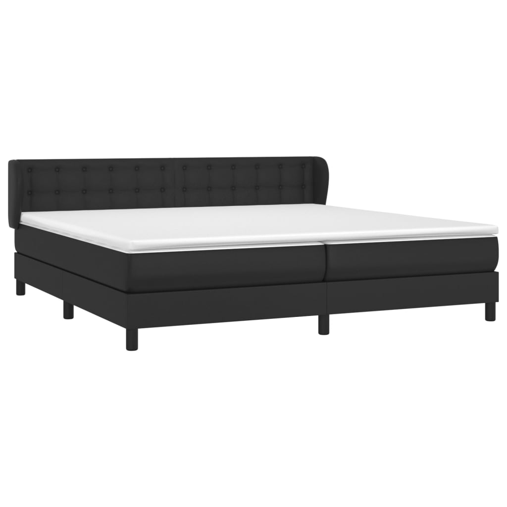 Krevet s oprugama i madracem crni 200x200 cm od umjetne kože