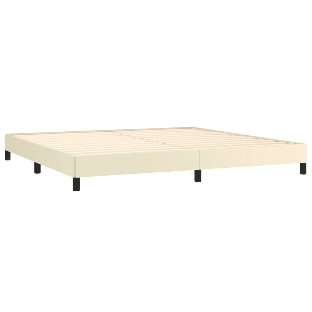 Krevet s oprugama i madracem krem 200x200 cm od umjetne kože