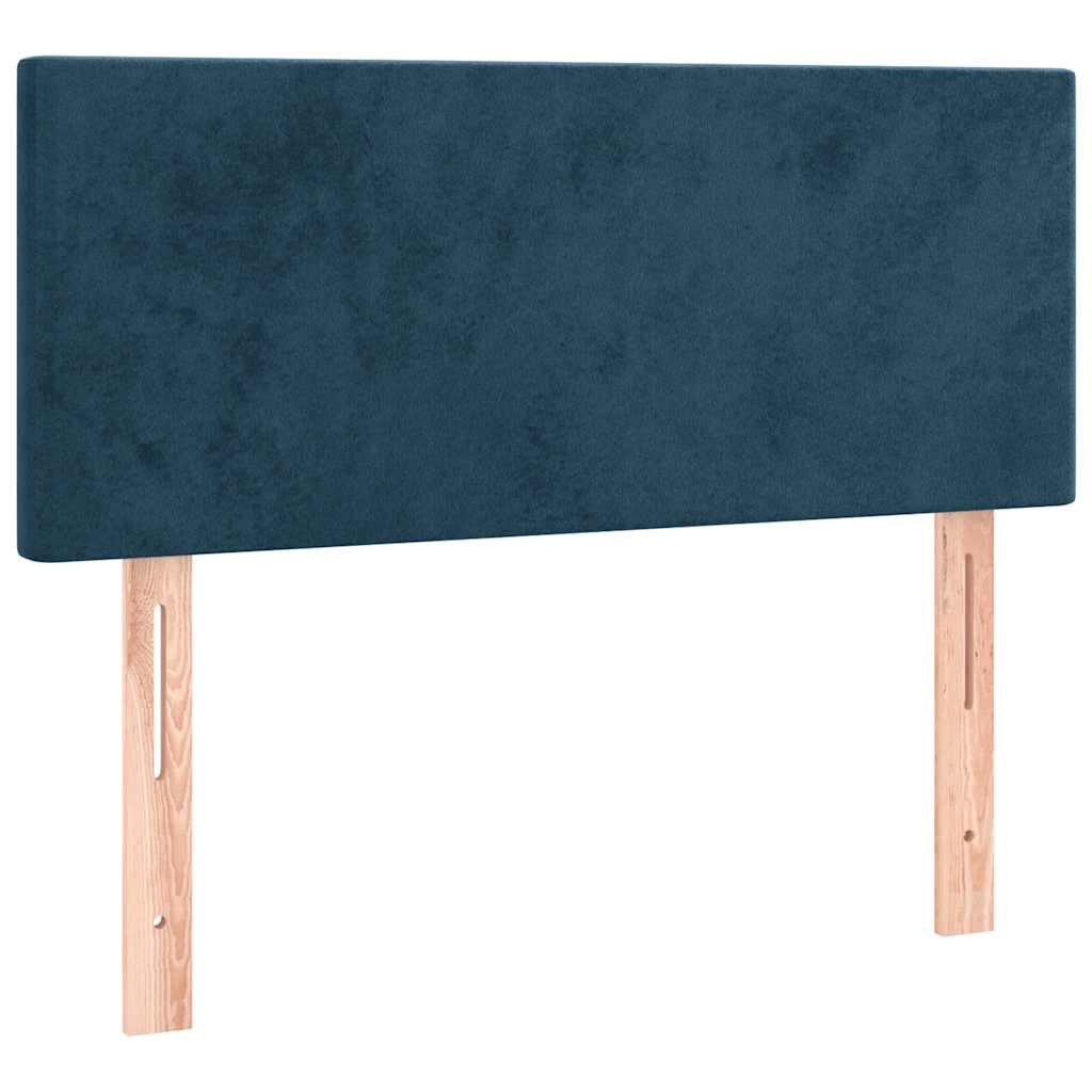 Box spring krevet s madracem tamnoplavi 80 x 200 cm baršunasti