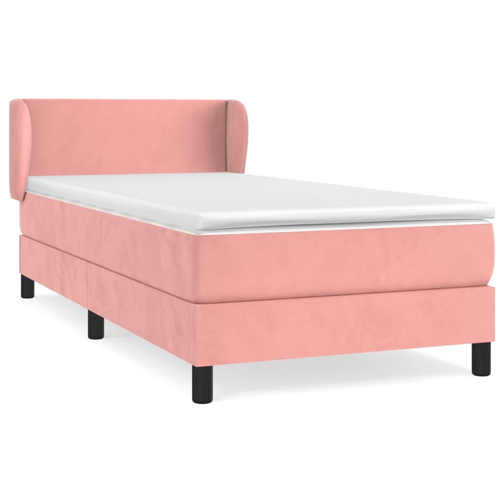 Box spring krevet s madracem ružičasti 90x190 cm baršunasti