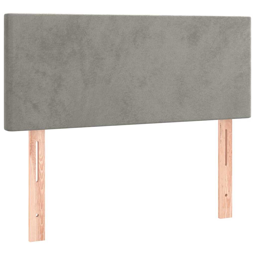 Box spring krevet s madracem svjetlosivi 90x190 cm baršunasti