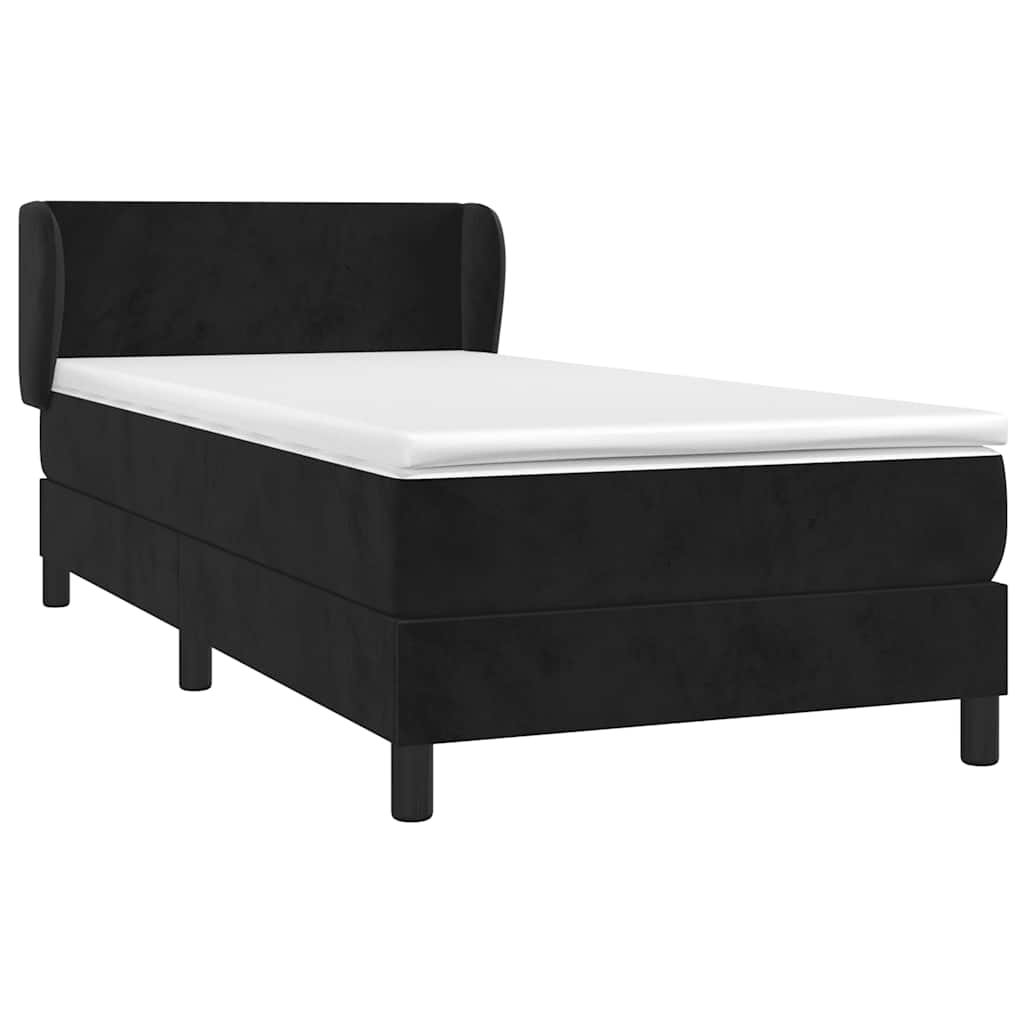 Box spring krevet s madracem crni 90x200 cm baršunasti