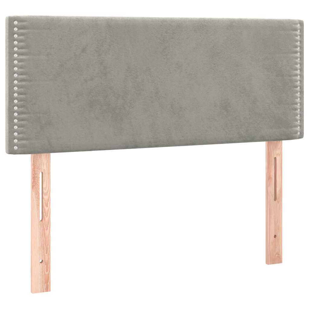 Box spring krevet s madracem svjetlosivi 100x200 cm baršunasti
