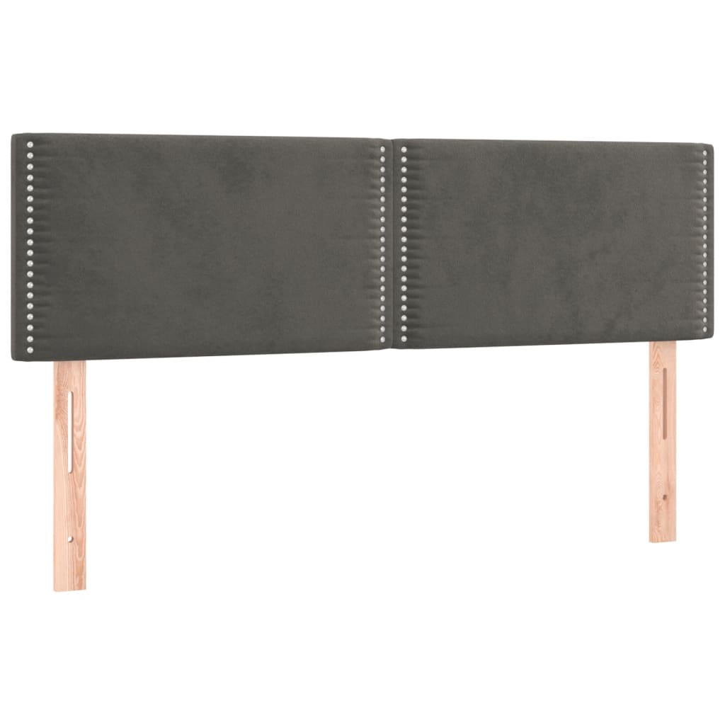 Krevet s oprugama i madracem tamnosivi 140x190 cm baršunasti