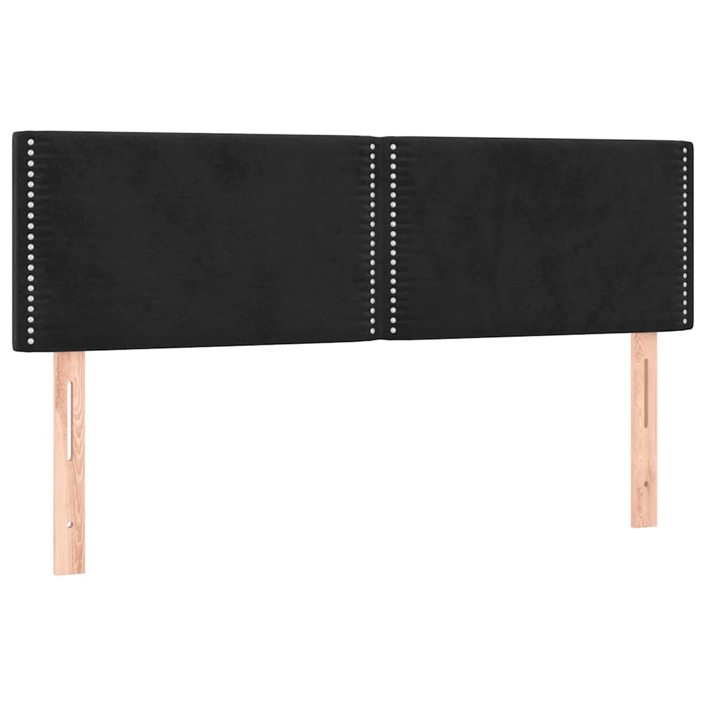 Krevet s oprugama i madracem crni 140x200 cm baršunasti