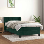 Box spring krevet s madracem tamnozeleni 80 x 200 cm baršunasti