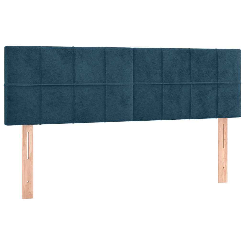Krevet s oprugama i madracem tamnoplavi 140x200 cm baršunasti