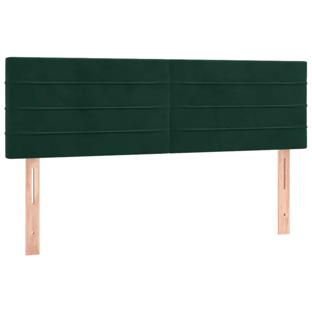 Krevet s oprugama i madracem tamnozeleni 140x200 cm baršunasti