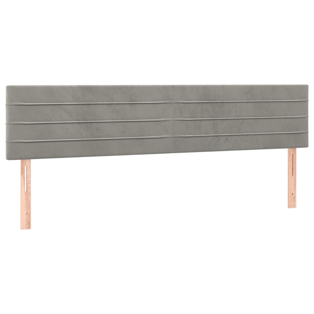 Krevet s oprugama i madracem svjetlosivi 200x200 cm baršunasti