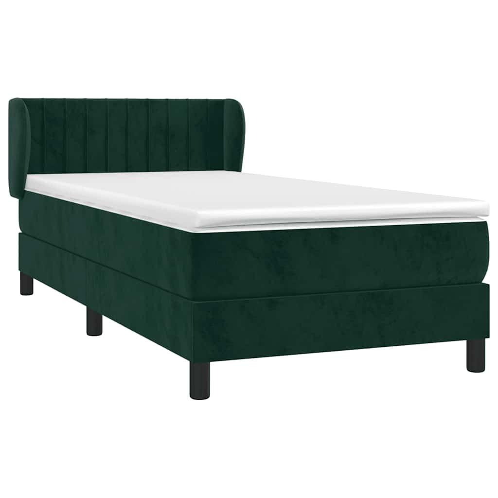 Box spring krevet s madracem tamnozeleni 80 x 200 cm baršunasti