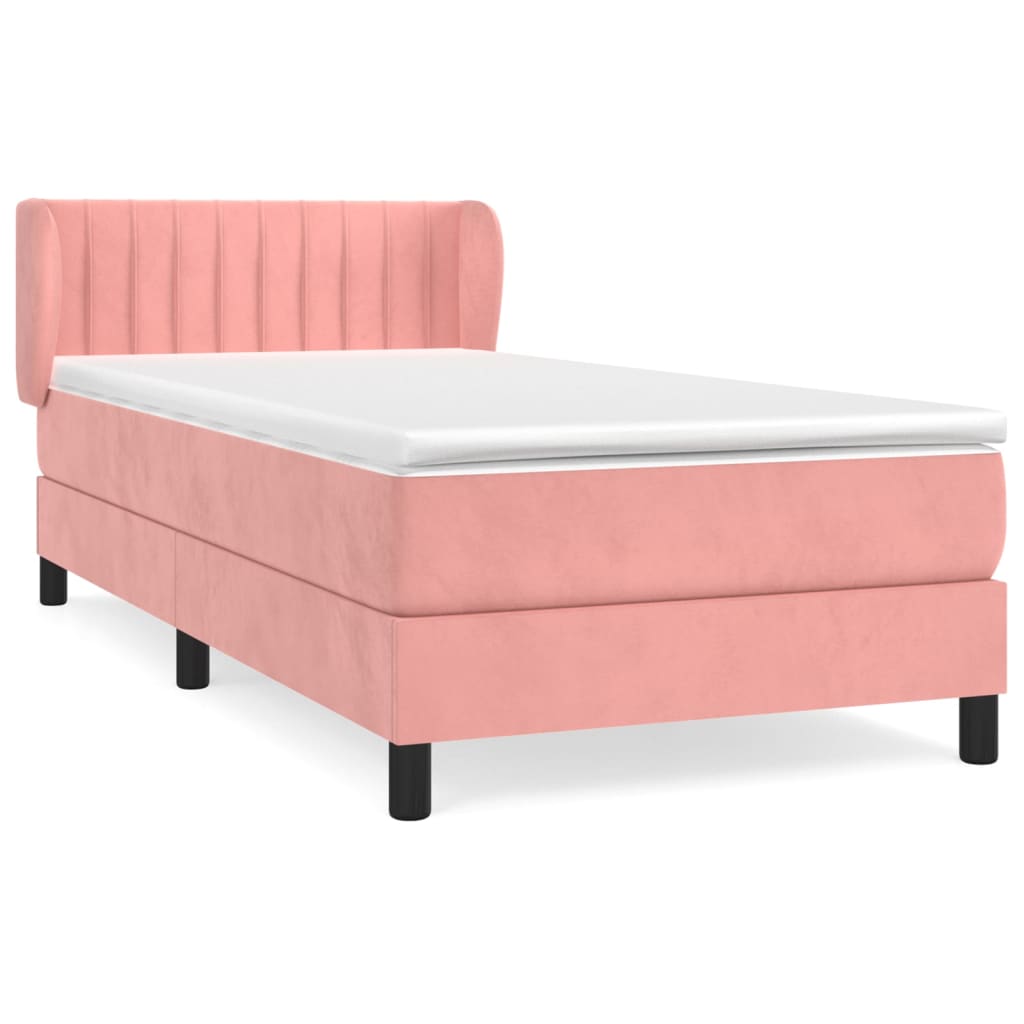 Box spring krevet s madracem ružičasti 80 x 200 cm baršunasti