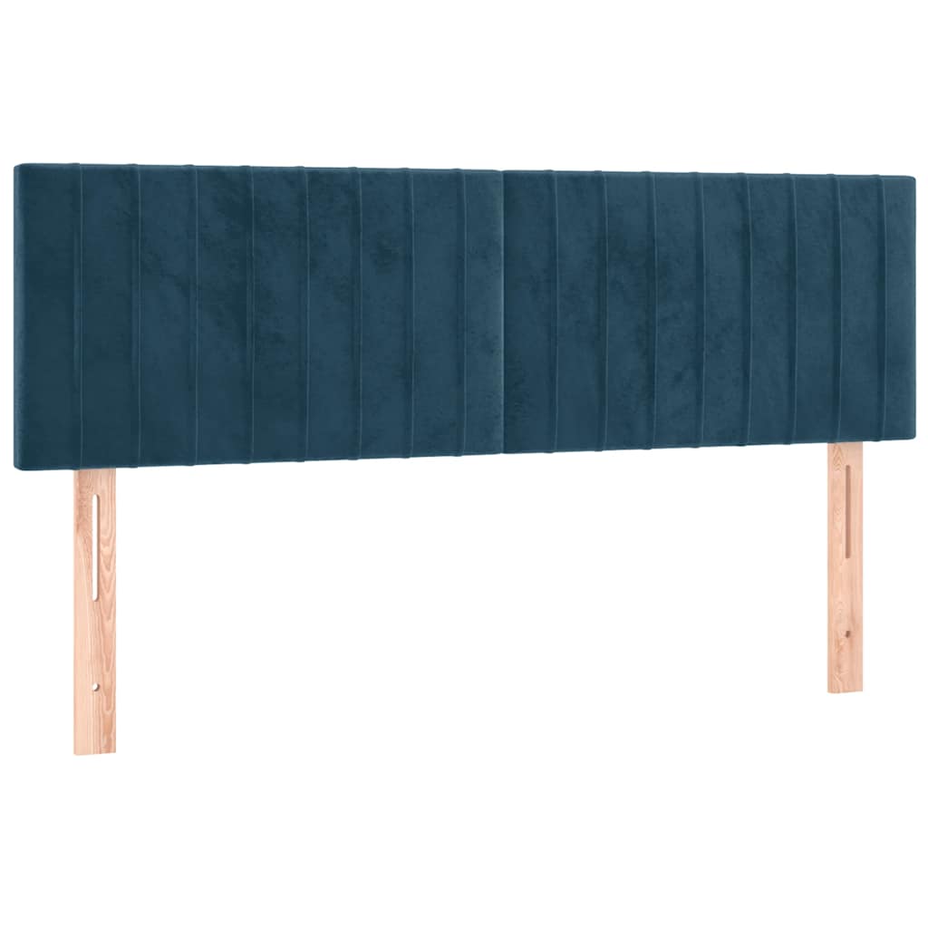 Krevet s oprugama i madracem tamnoplavi 140x190 cm baršunasti
