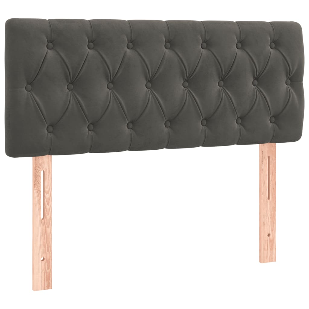 Box spring krevet s madracem tamnosivi 90x200 cm baršunasti