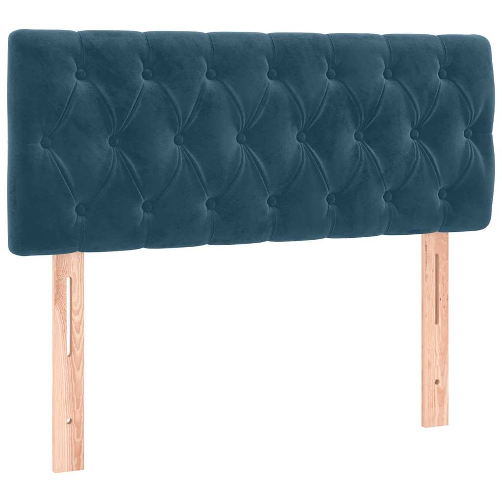 Box spring krevet s madracem tamnoplavi 90x200 cm baršunasti