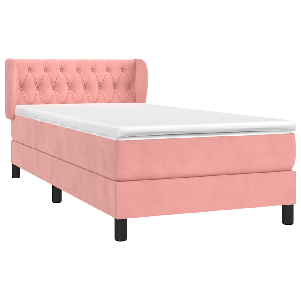 Box spring krevet s madracem ružičasti 100x200 cm baršunasti