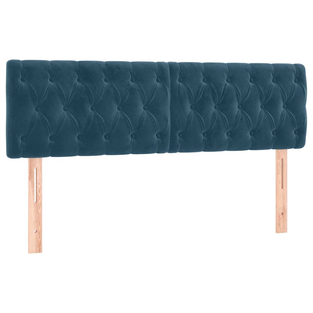 Krevet s oprugama i madracem tamnoplavi 160x200 cm baršunasti