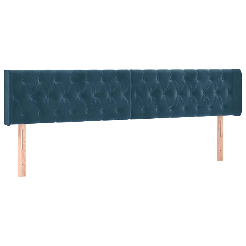Krevet s oprugama i madracem tamnoplavi 200x200 cm baršunasti