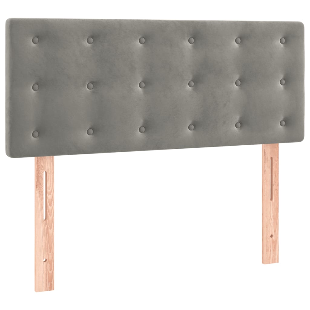 Box spring krevet s madracem svjetlosivi 80 x 200 cm baršunasti
