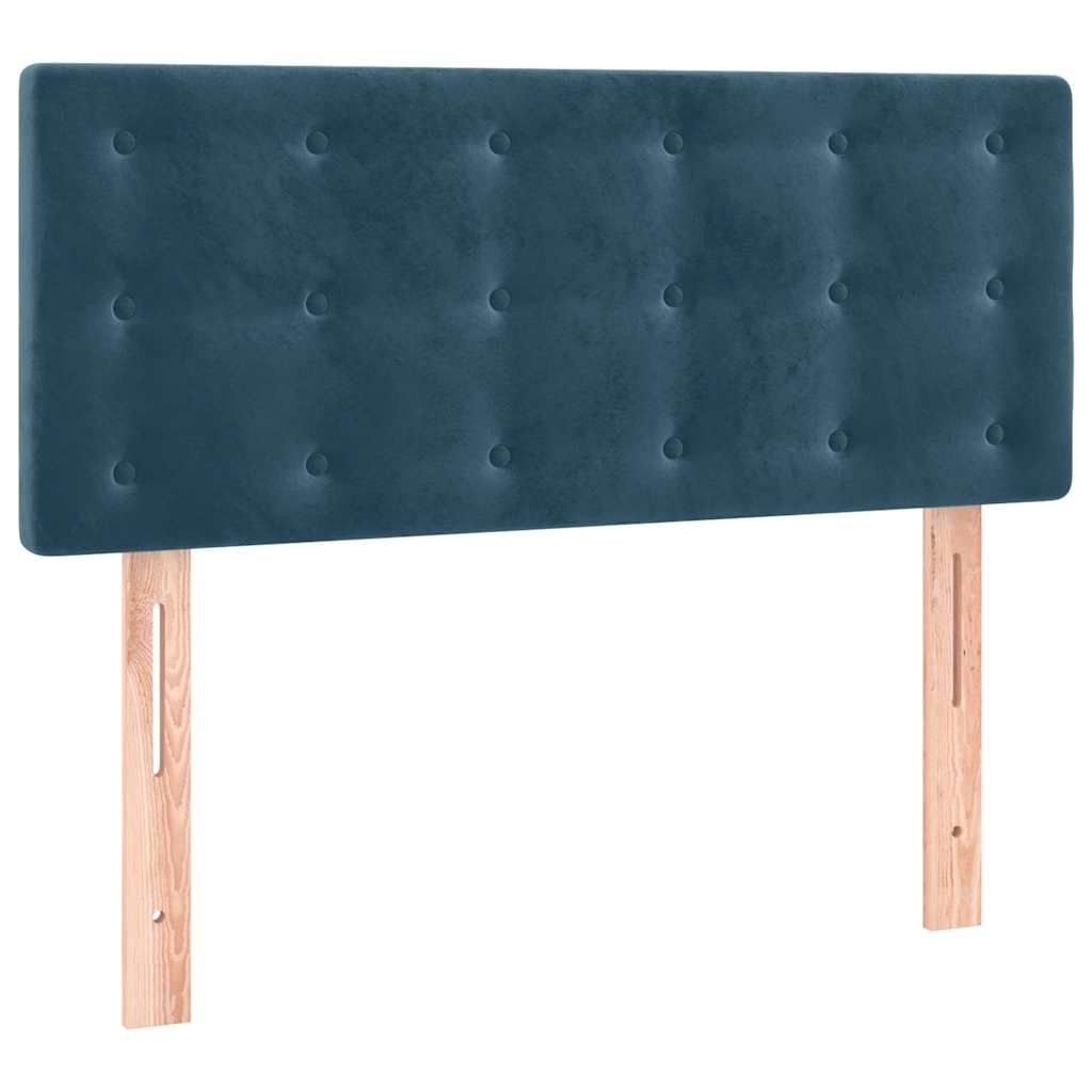 Box spring krevet s madracem tamnoplavi 90x190 cm baršunasti