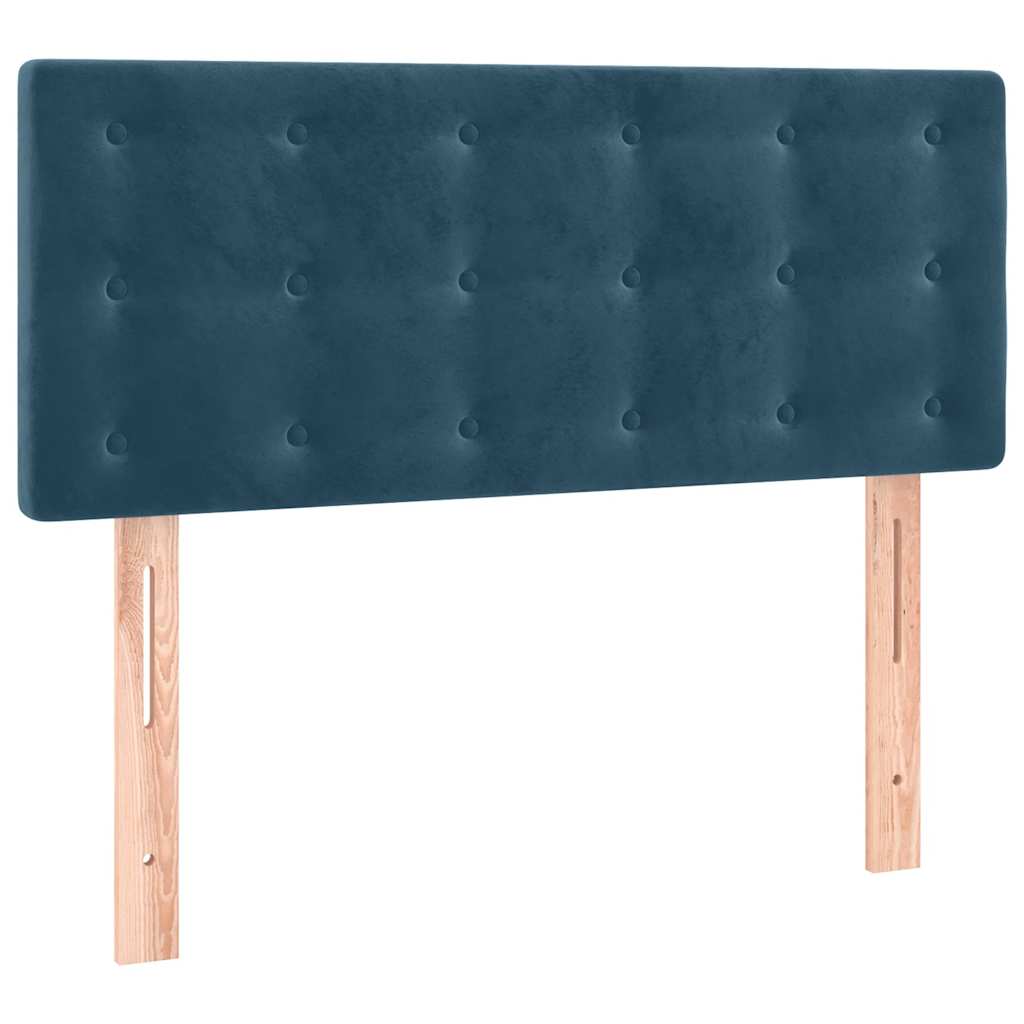 Box spring krevet s madracem tamnoplavi 90x200 cm baršunasti