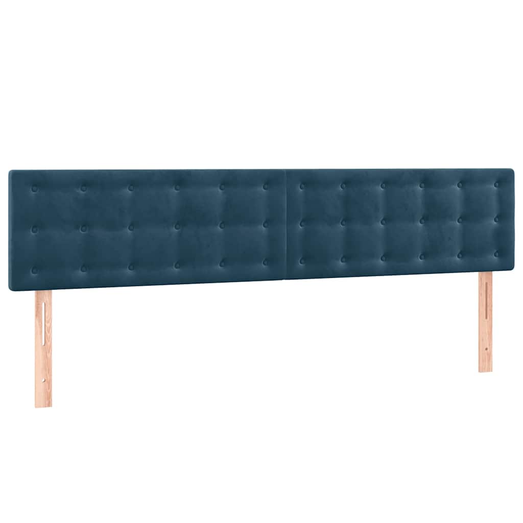 Krevet s oprugama i madracem tamnoplavi 160x200 cm baršunasti
