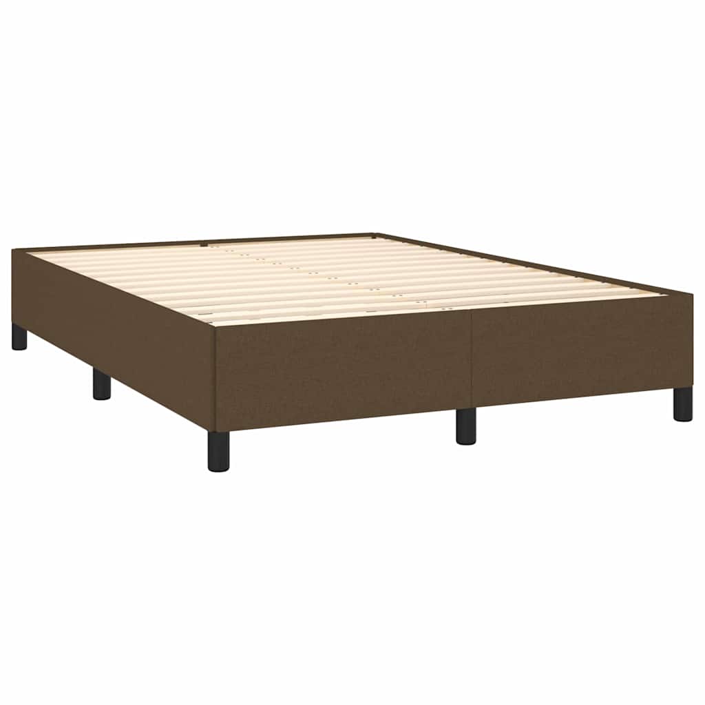 Krevet s oprugama i madracem tamnosmeđi 140 x 190 cm od tkanine