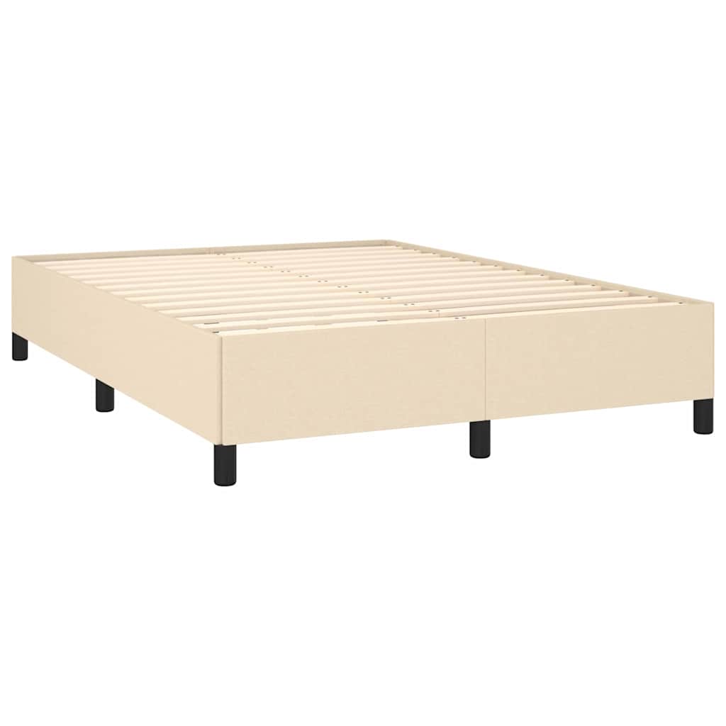 Krevet s oprugama i madracem krem 140 x 190 cm od tkanine