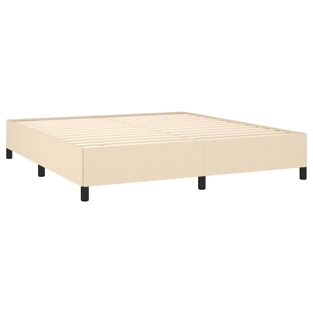 Krevet s oprugama i madracem krem 160x200 cm od tkanine