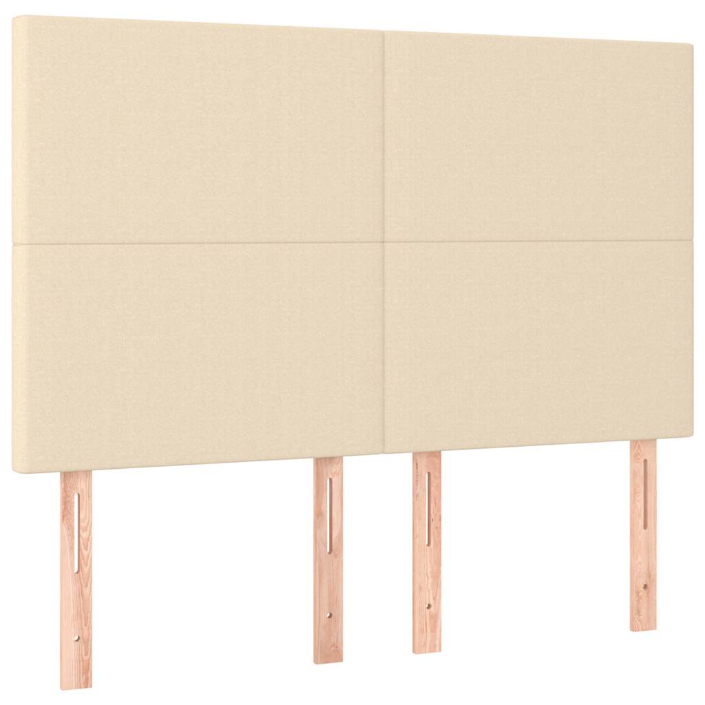 Krevet s oprugama i madracem krem 160x200 cm od tkanine