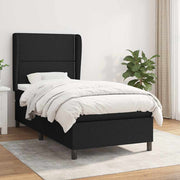 Box spring krevet s madracem crni 90x190 cm od tkanine