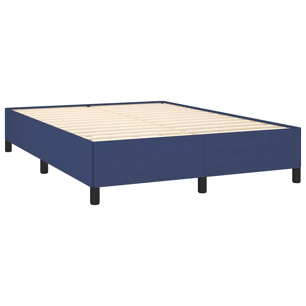Krevet s oprugama i madracem plavi 140 x 190 cm od tkanine