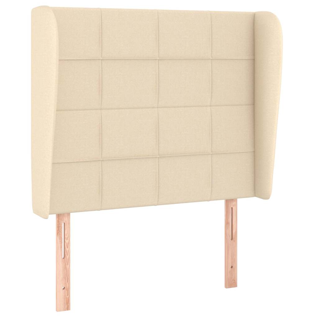 Krevet s oprugama i madracem krem 90 x 190 cm od tkanine