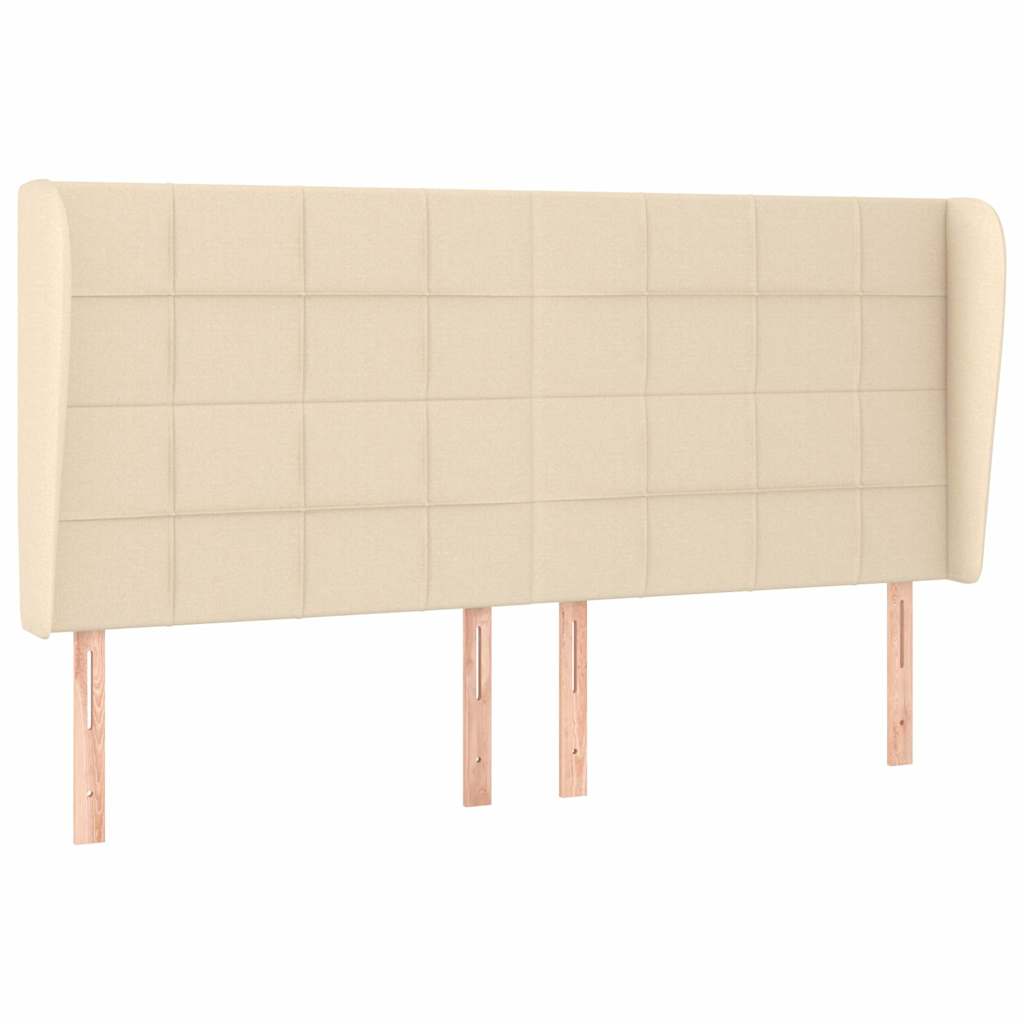 Krevet s oprugama i madracem krem 200 x 200 cm od tkanine