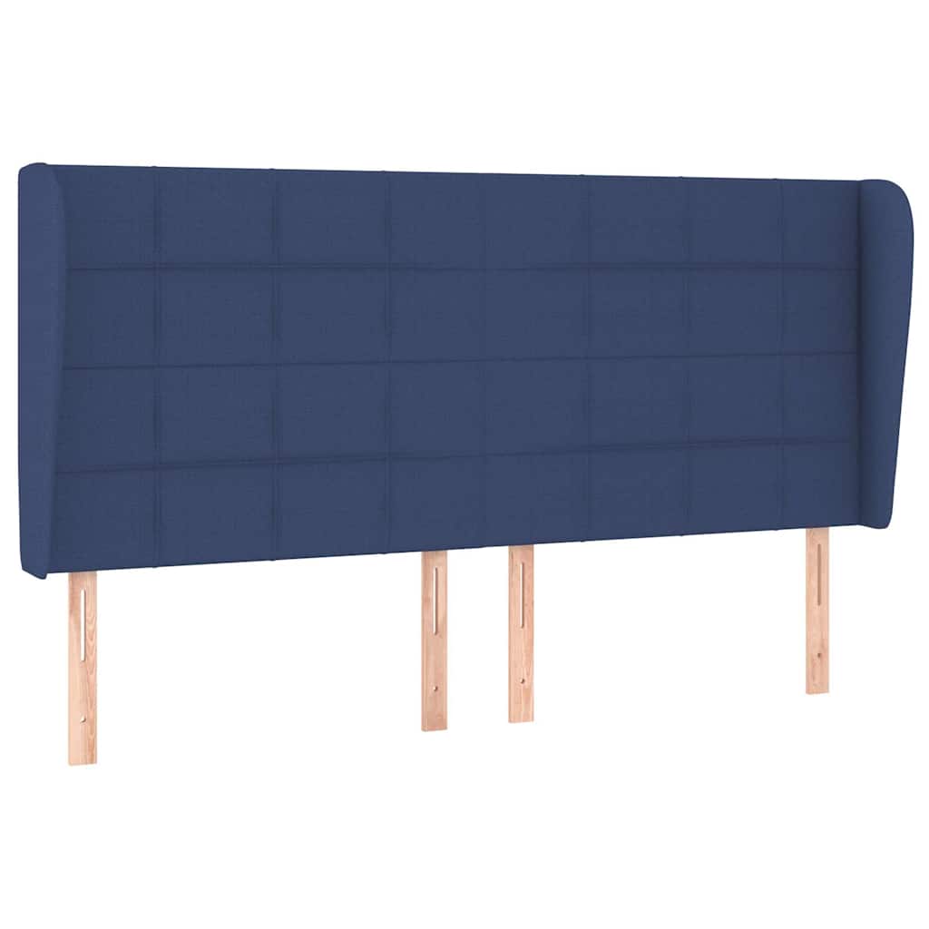 Krevet s oprugama i madracem plavi 200 x 200 cm od tkanine