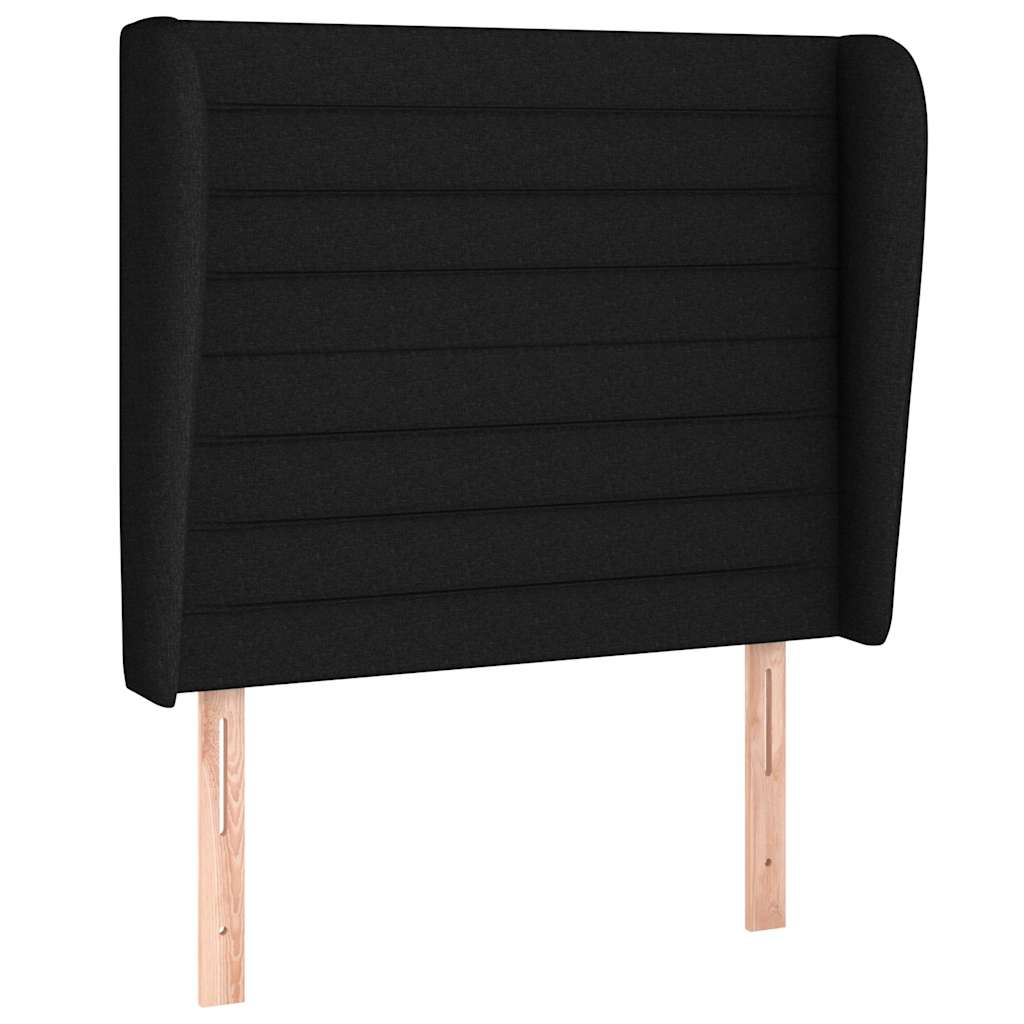 Krevet s oprugama i madracem crni 100 x 200 cm od tkanine