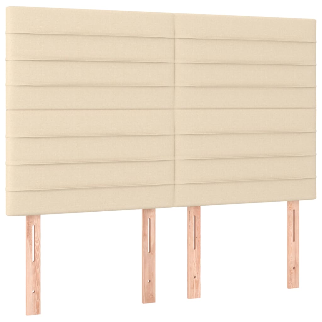 Krevet s oprugama i madracem krem 140 x 190 cm od tkanine