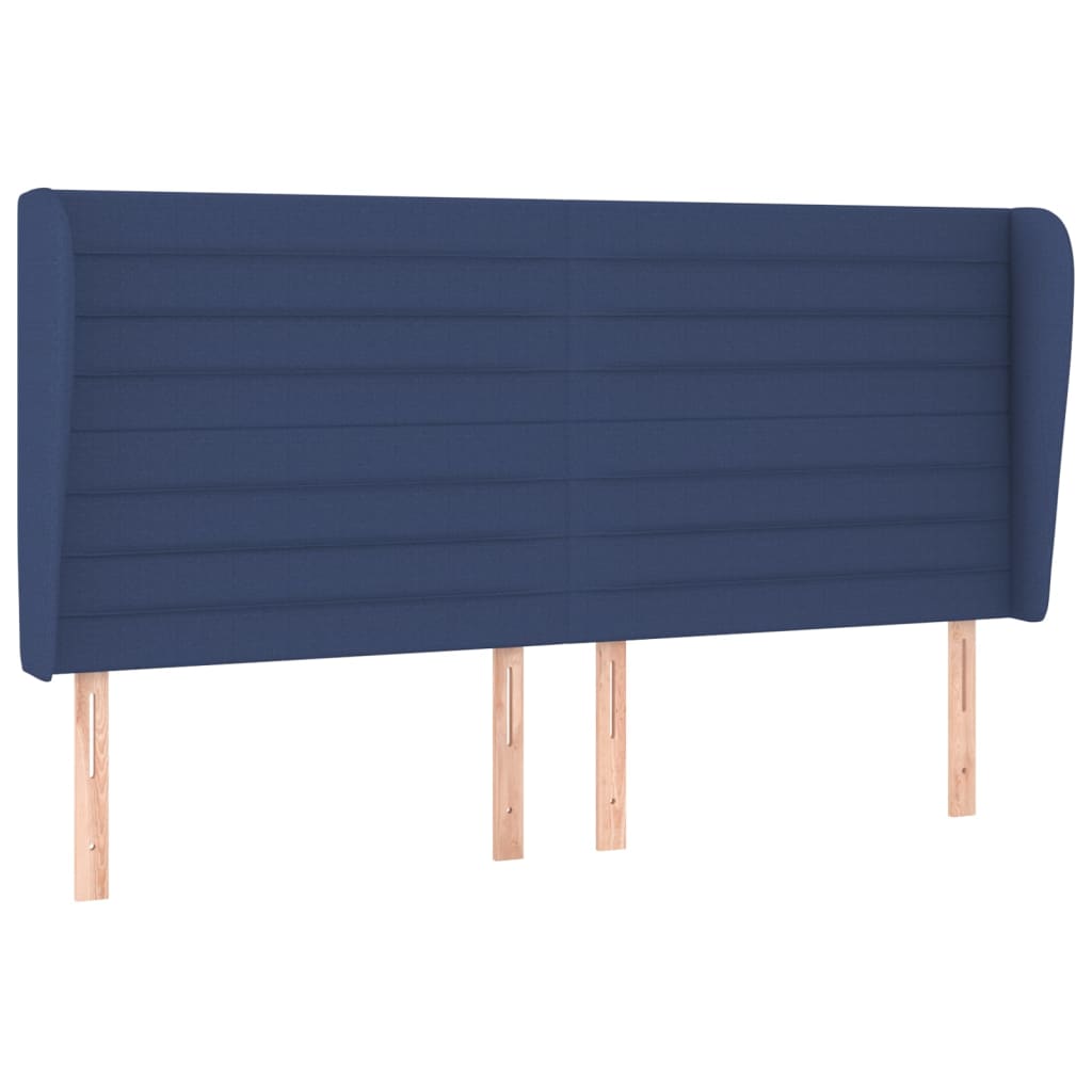 Krevet s oprugama i madracem plavi 200 x 200 cm od tkanine