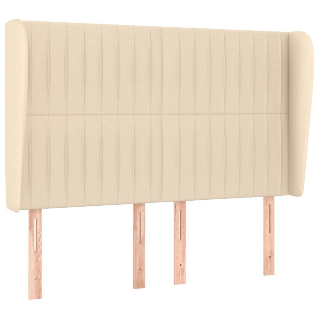 Krevet s oprugama i madracem krem 140 x 190 cm od tkanine