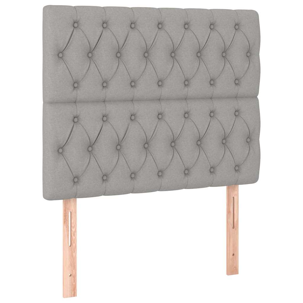 Krevet s oprugama i madracem svjetlosivi 100x200 cm od tkanine