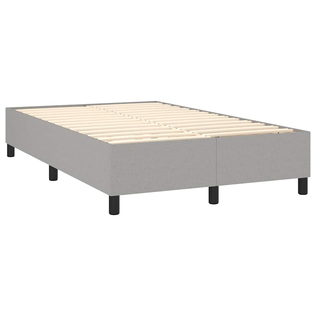 Krevet s oprugama i madracem svjetlosivi 140x190 cm od tkanine