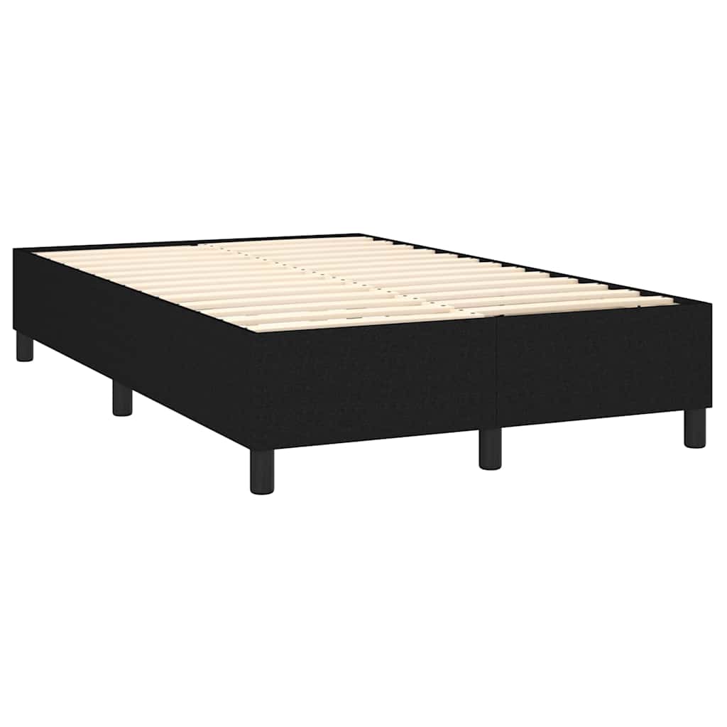 Krevet s oprugama i madracem crni 140 x 190 cm od tkanine