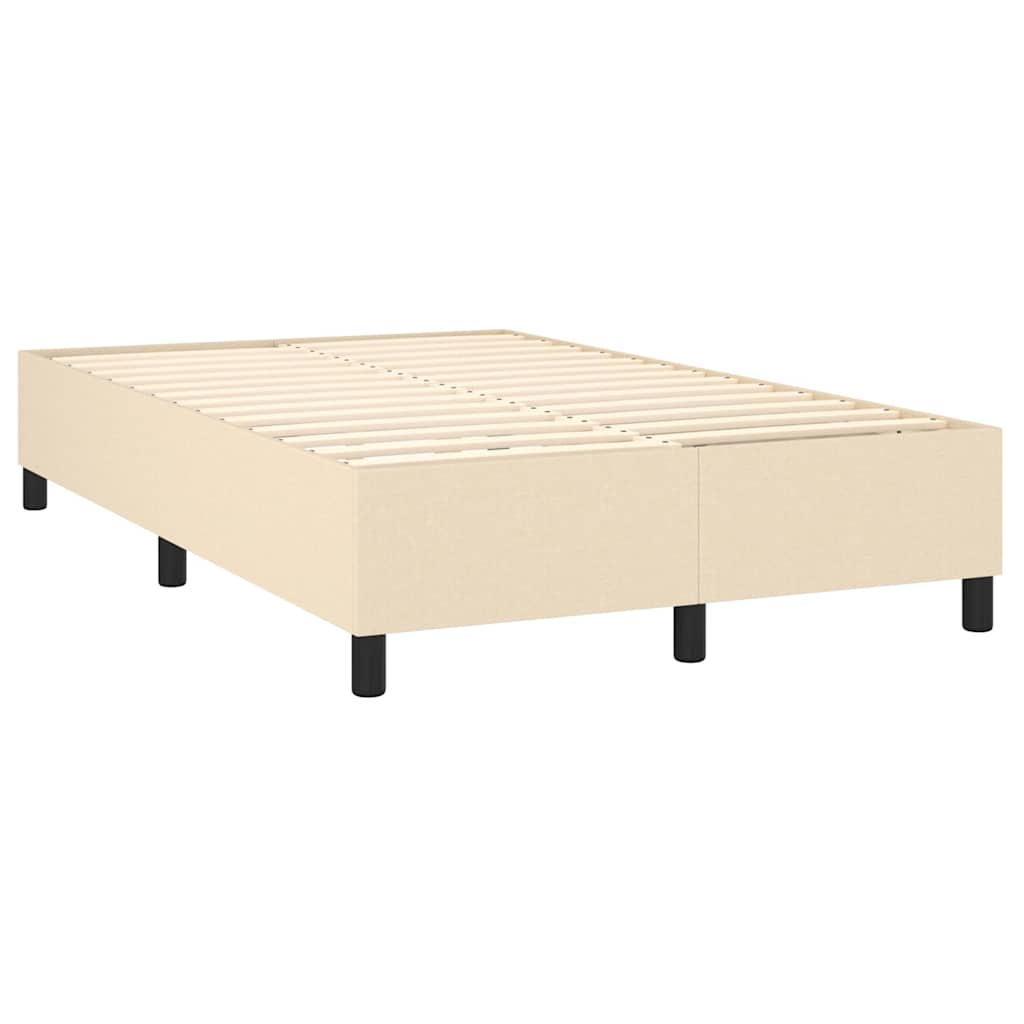 Krevet s oprugama i madracem krem 140 x 190 cm od tkanine