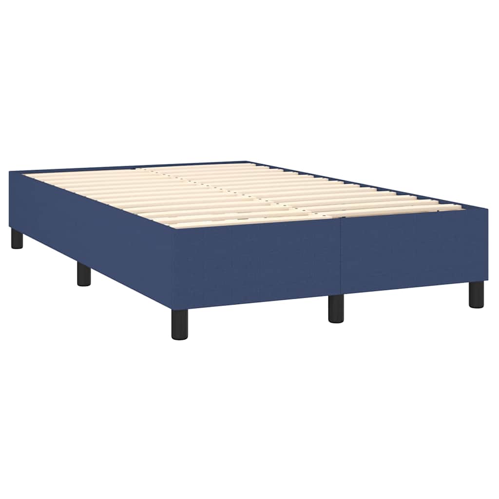 Krevet s oprugama i madracem plavi 140 x 190 cm od tkanine