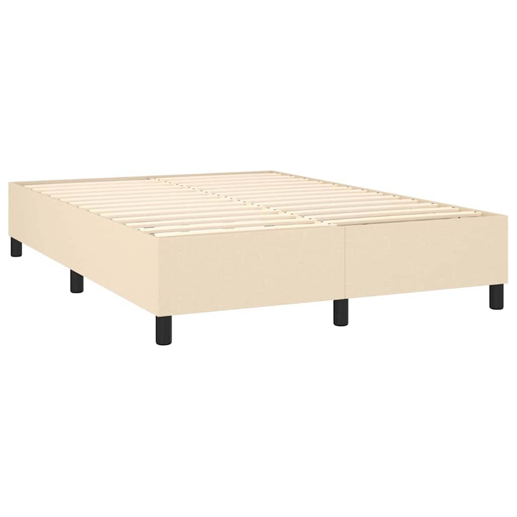 Krevet s oprugama i madracem krem 140x200 cm od tkanine