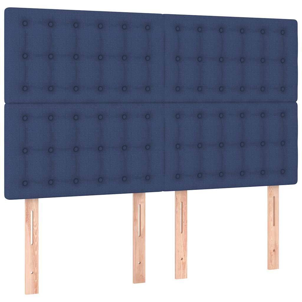 Krevet s oprugama i madracem plavi 140 x 190 cm od tkanine