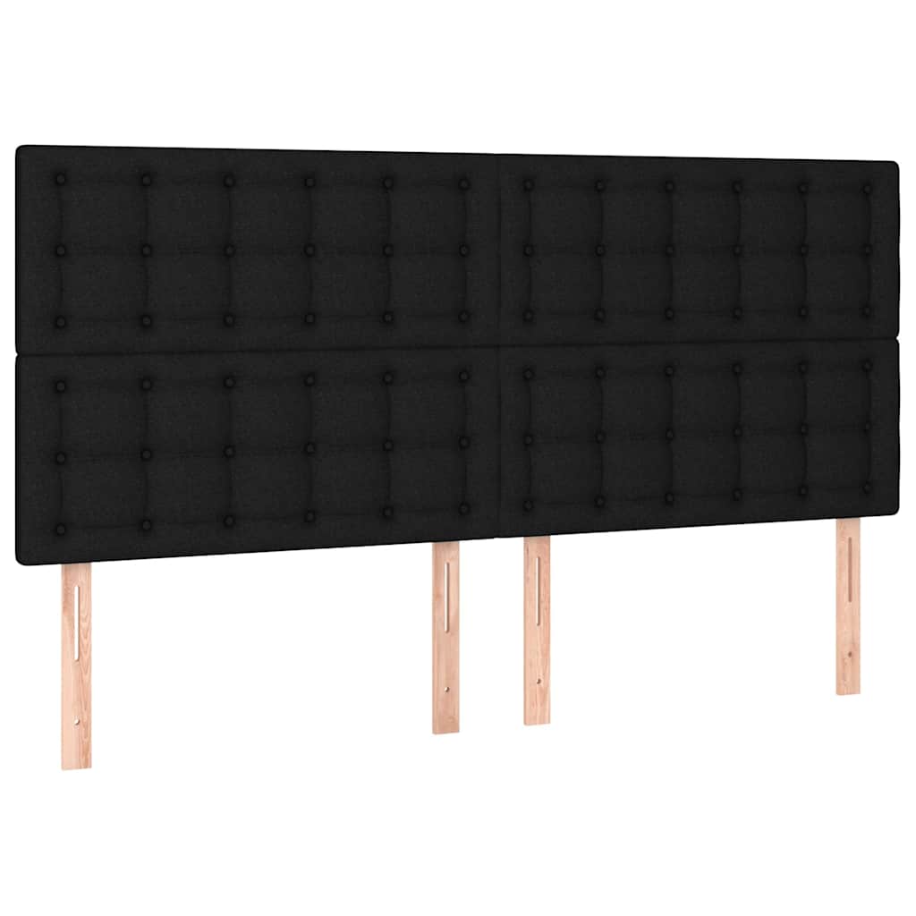 Krevet s oprugama i madracem crni 180x200 cm od tkanine