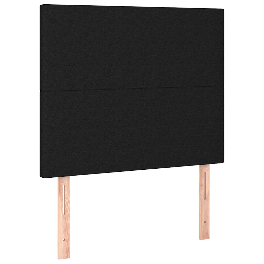 Krevet s oprugama i madracem crni 100 x 200 cm od tkanine