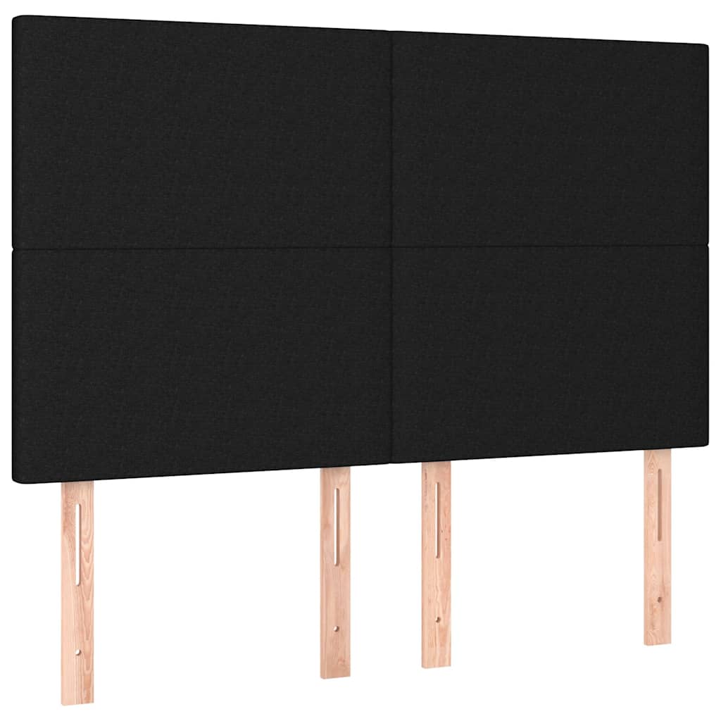 Krevet s oprugama i madracem crni 140 x 190 cm od tkanine